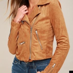 Tan Suede Moto Jacket